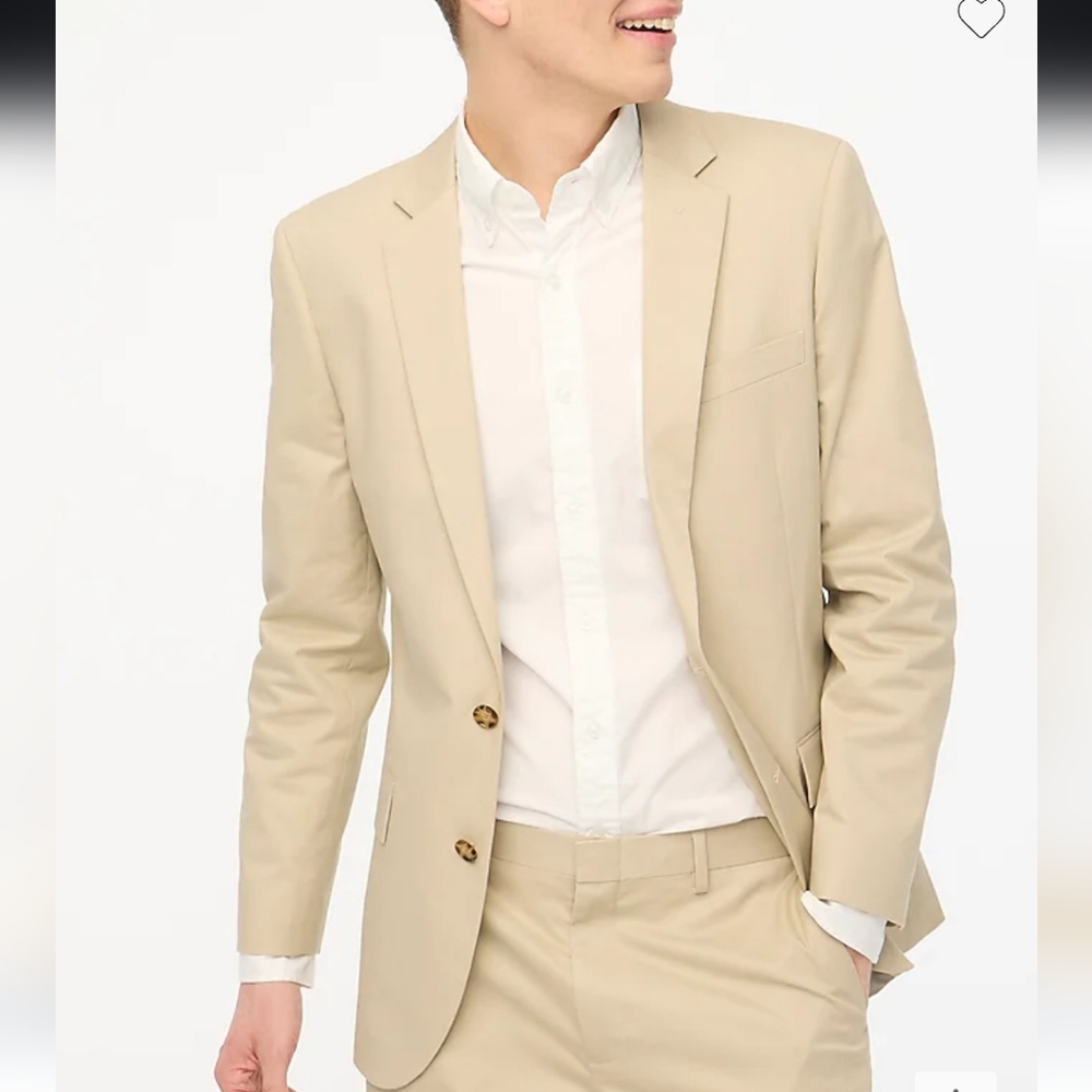 J. Crew Thompson Chino Suit Jacket 40L two Button Closure Lined